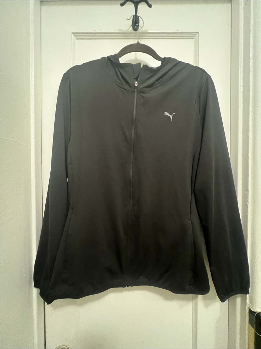 Puma Black Full-Zip Hooded Performance Jacket
